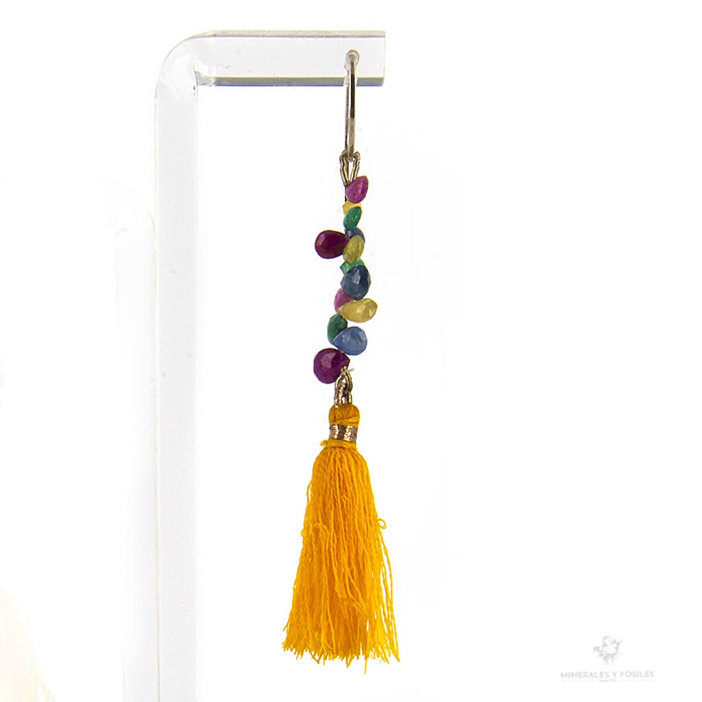 PENDIENTES DE RUBÍ, ZAFIRO Y ESMERALDA POMPÓN