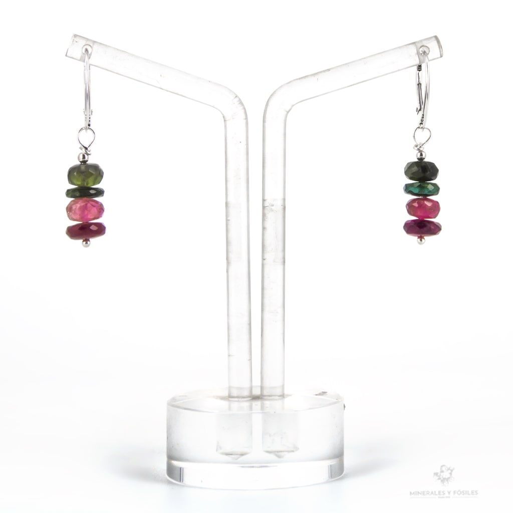 PENDIENTES DE TURMALINA MULTICOLOR DONUT