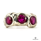 ANILLO DE RUBÍ TRIPLE PLATA