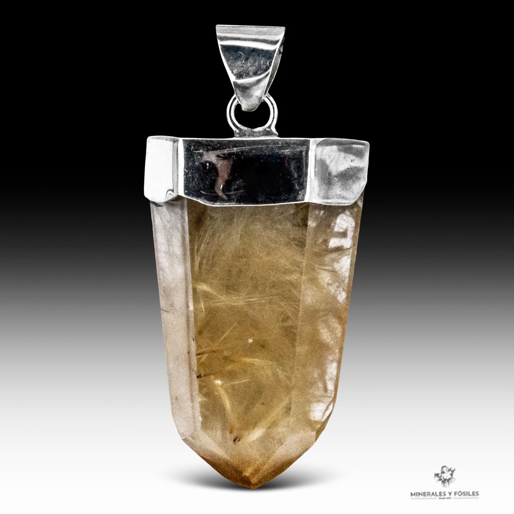 COLGANTE DE CUARZO CON RUTILO EN PUNTA PLATA