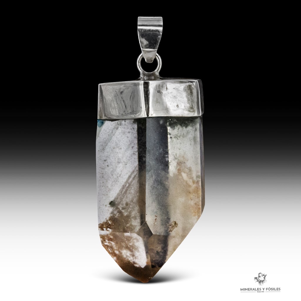 COLGANTE DE CUARZO CRISTAL DE ROCA CON FANTASMA