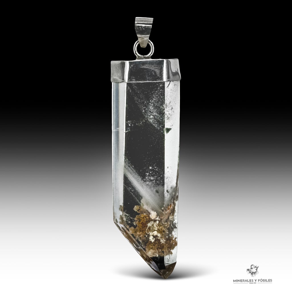 COLGANTE DE CUARZO CON FANTASMA PLATA