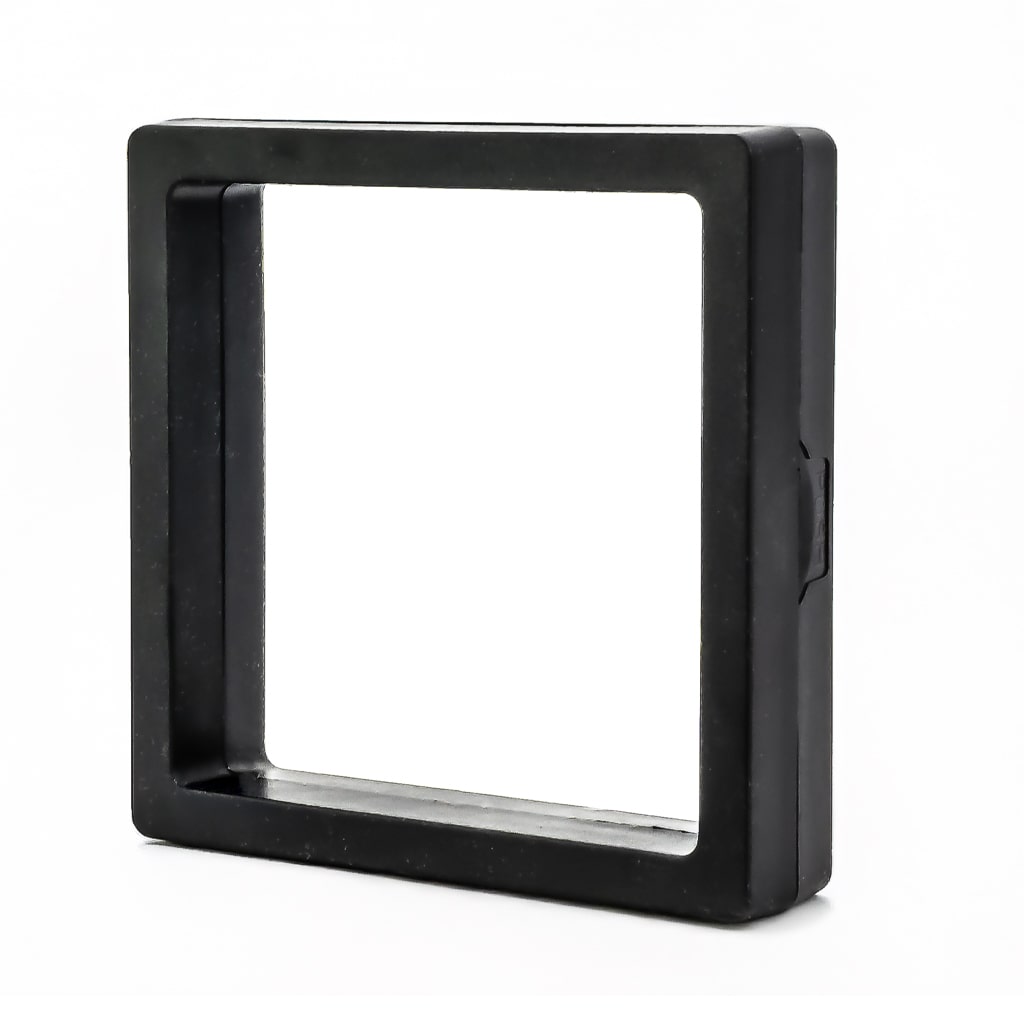 VITRINA FLOTANTE CUADRADA 3D NEGRA MINERAL