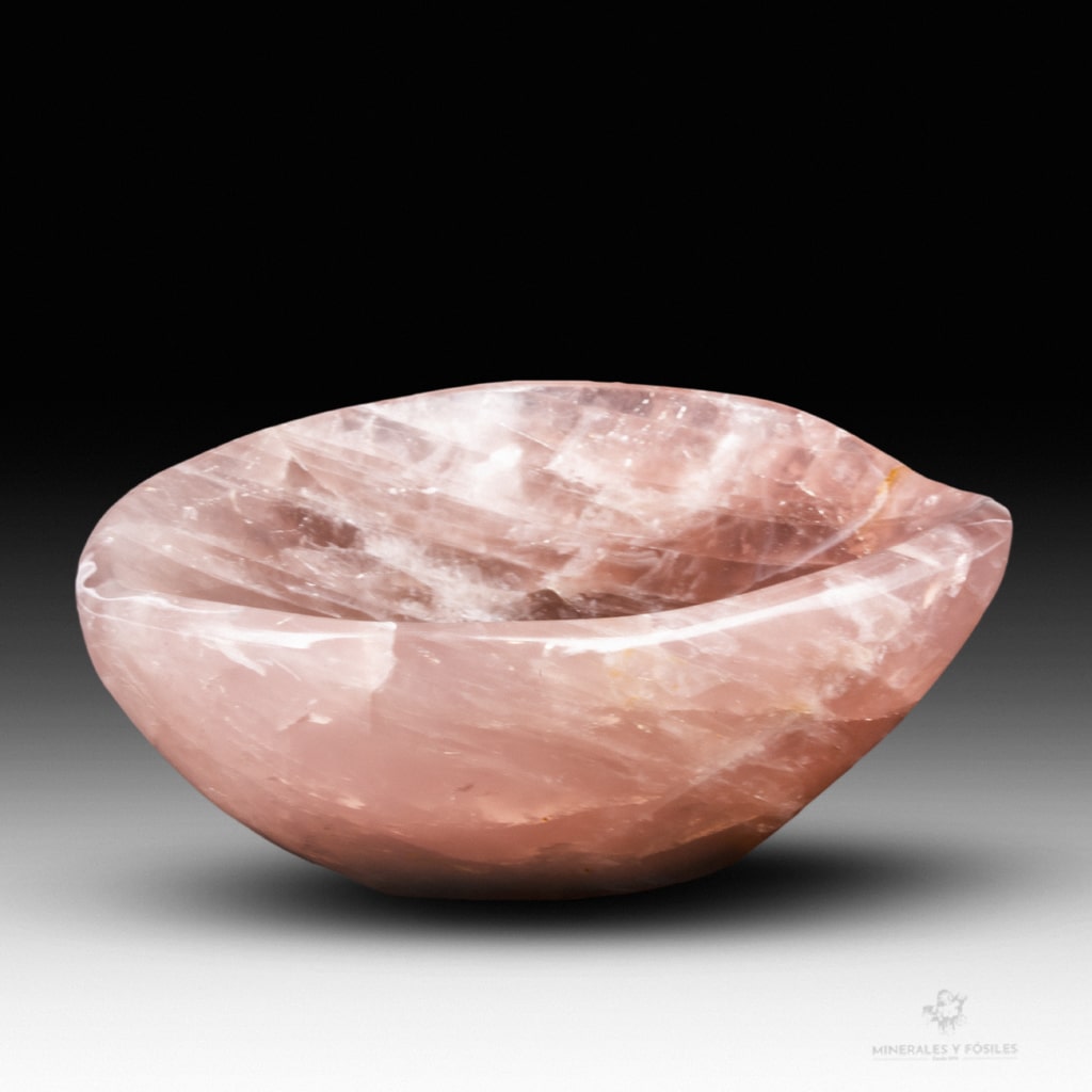 cuenco de cuarzo rosa macizo