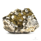 Drusa de fluorita amarilla, dolomita y calcita